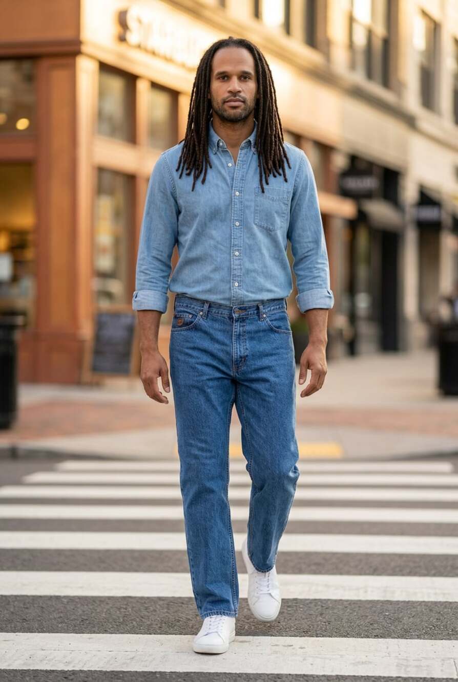 Harley-Davidson Men's Relaxed Fit Blue Denim Jeans 42 x 34